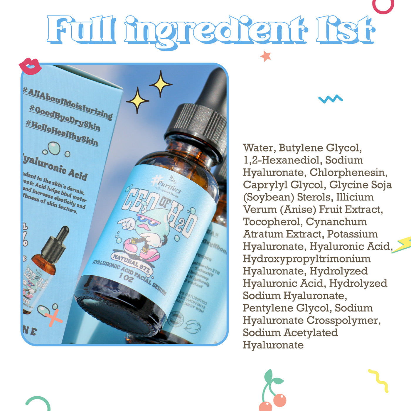Purifect CEO of H2O Hyaluronic Acid 100 Facial Serum