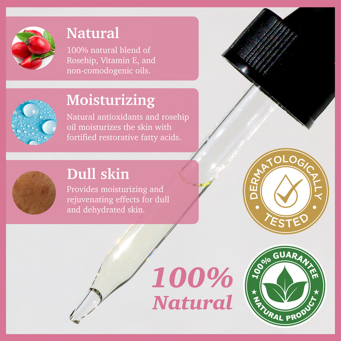 Purifect Moisturizing Rosehip Facial Oil Serum